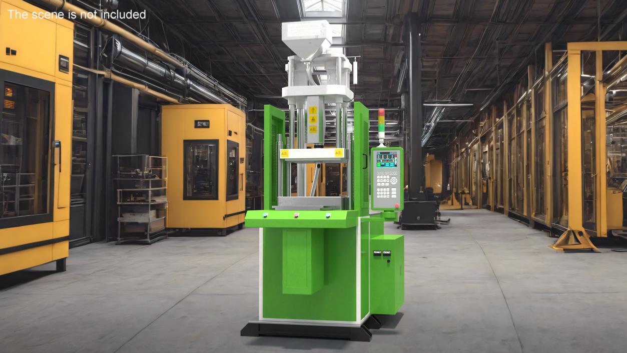 3D model Vertical Plastic Injection Molding Machine Green 2