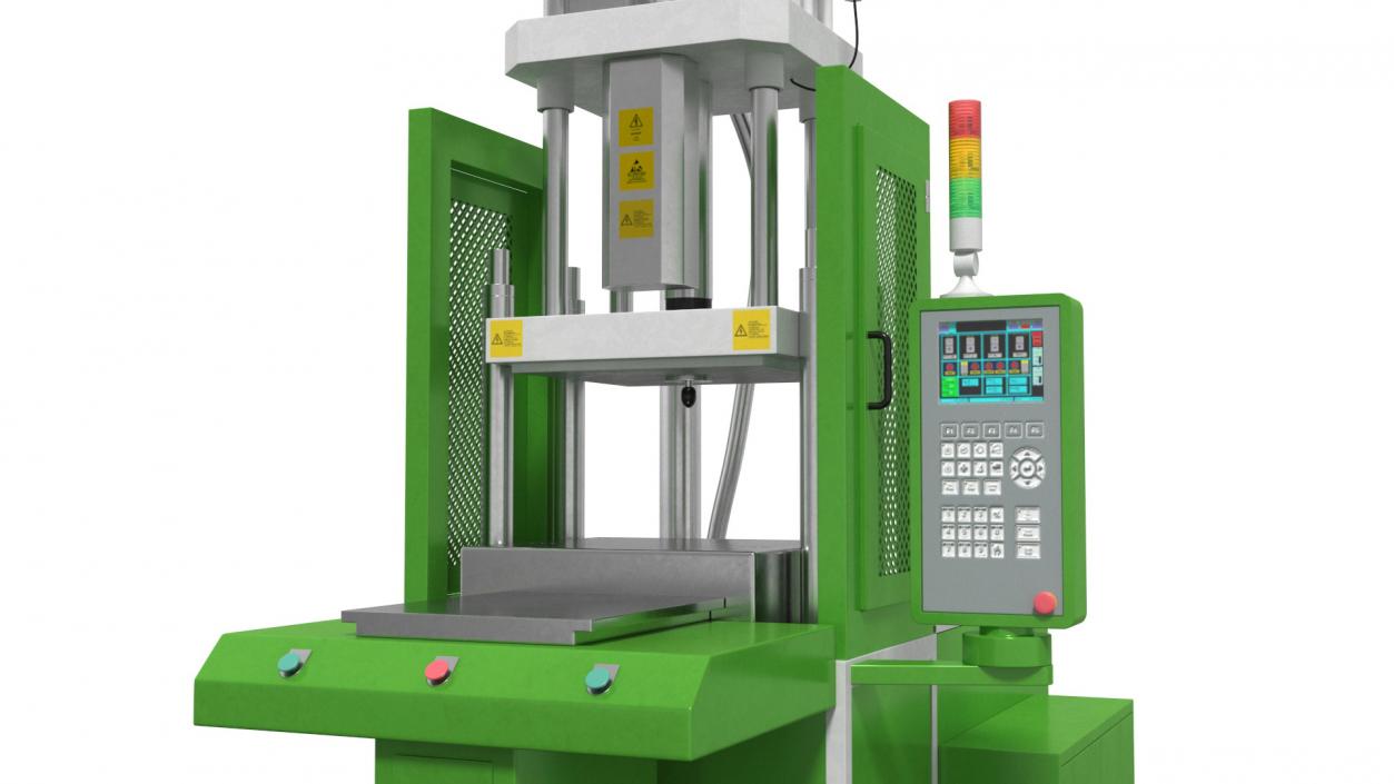 3D model Vertical Plastic Injection Molding Machine Green 2