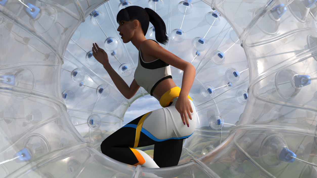 3D model Zorb Balloon with Athlete