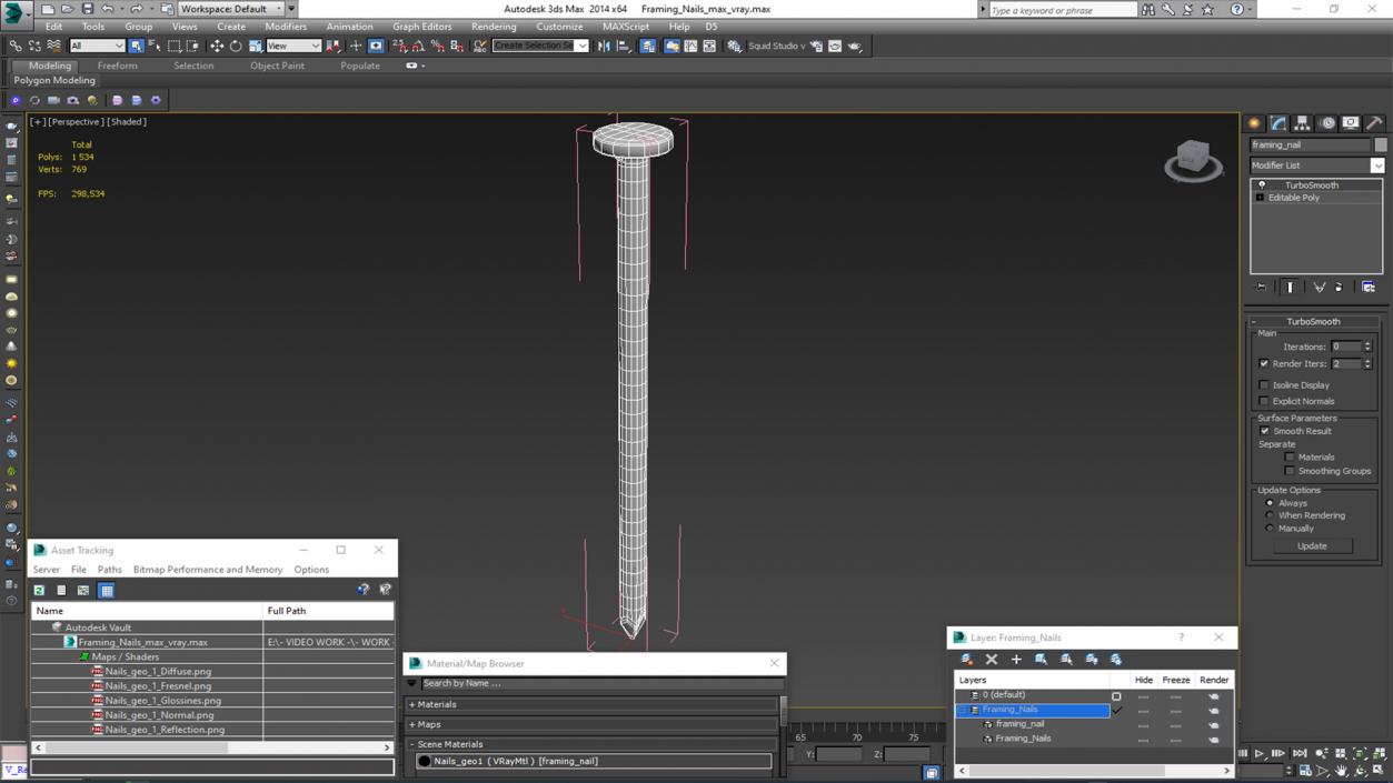 3D Framing Nails model