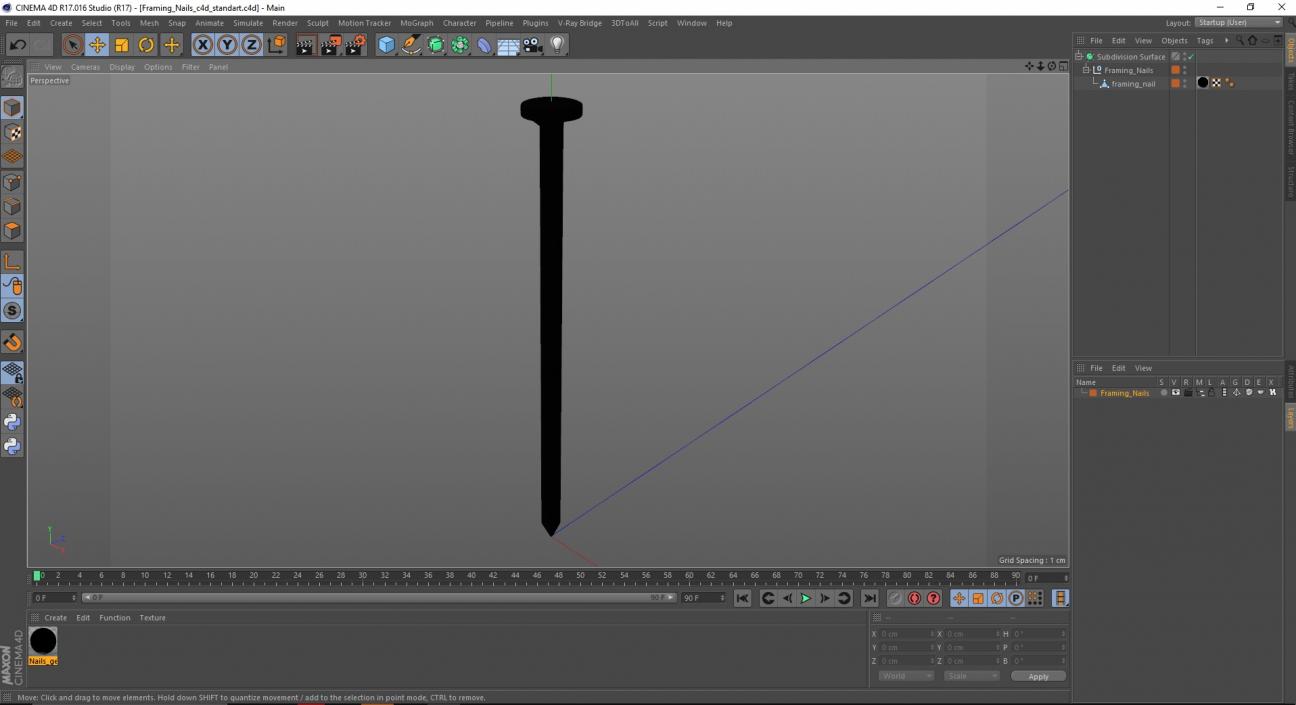 3D Framing Nails model