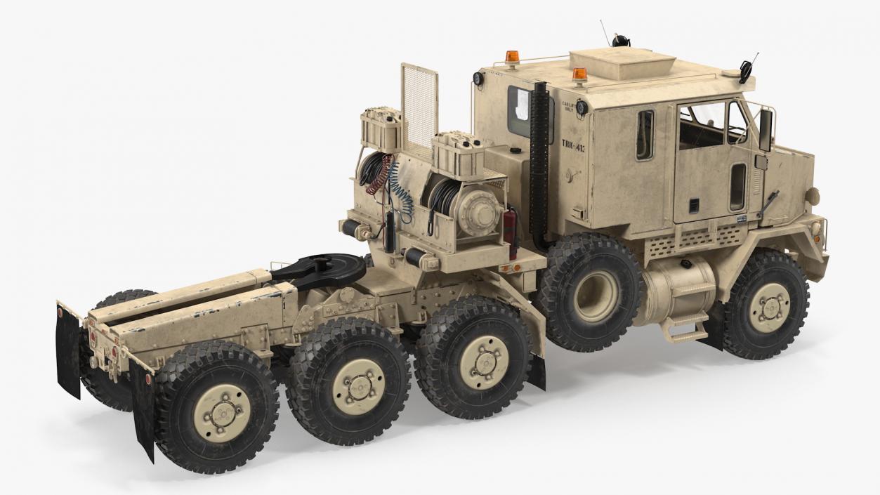 Desert Camouflage Oshkosh M1070 Truck with M1000 Semi-Trailer Dirty 3D