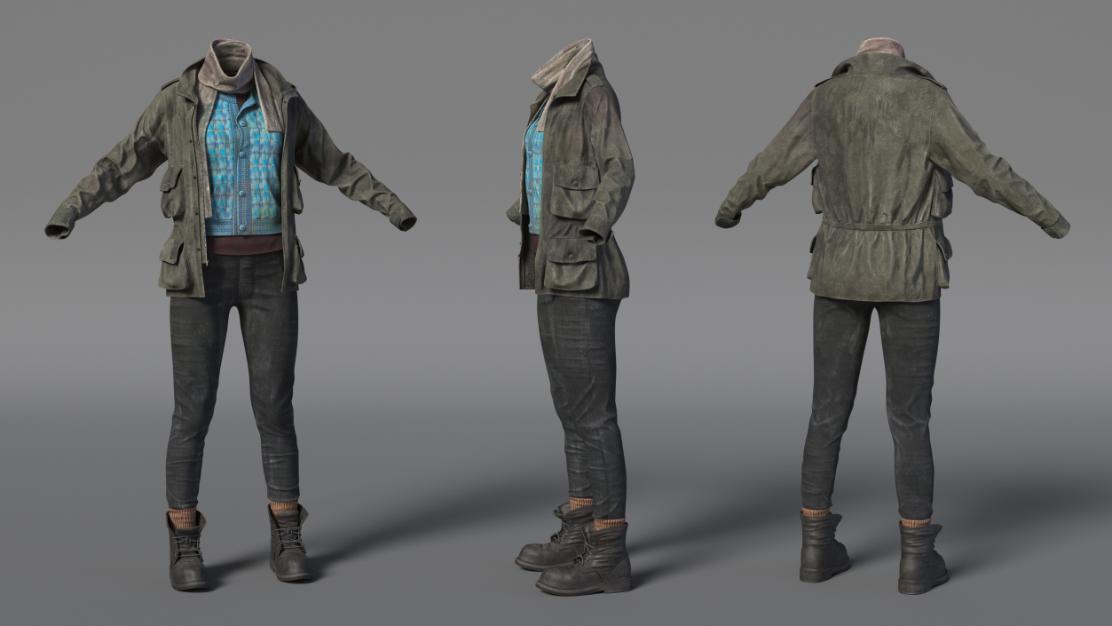 Clothes of a Homeless Woman 3D