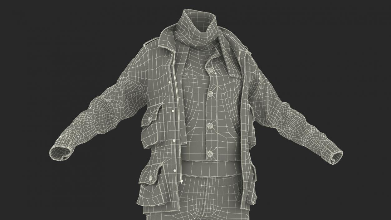 Clothes of a Homeless Woman 3D