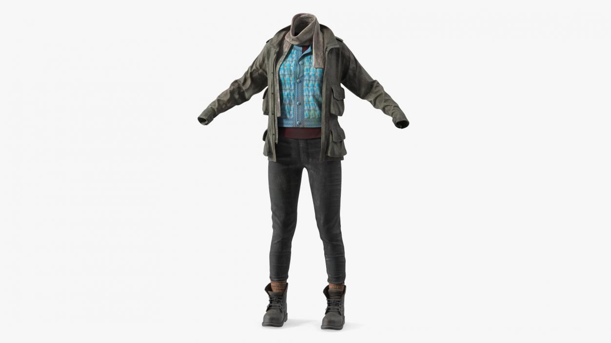 Clothes of a Homeless Woman 3D