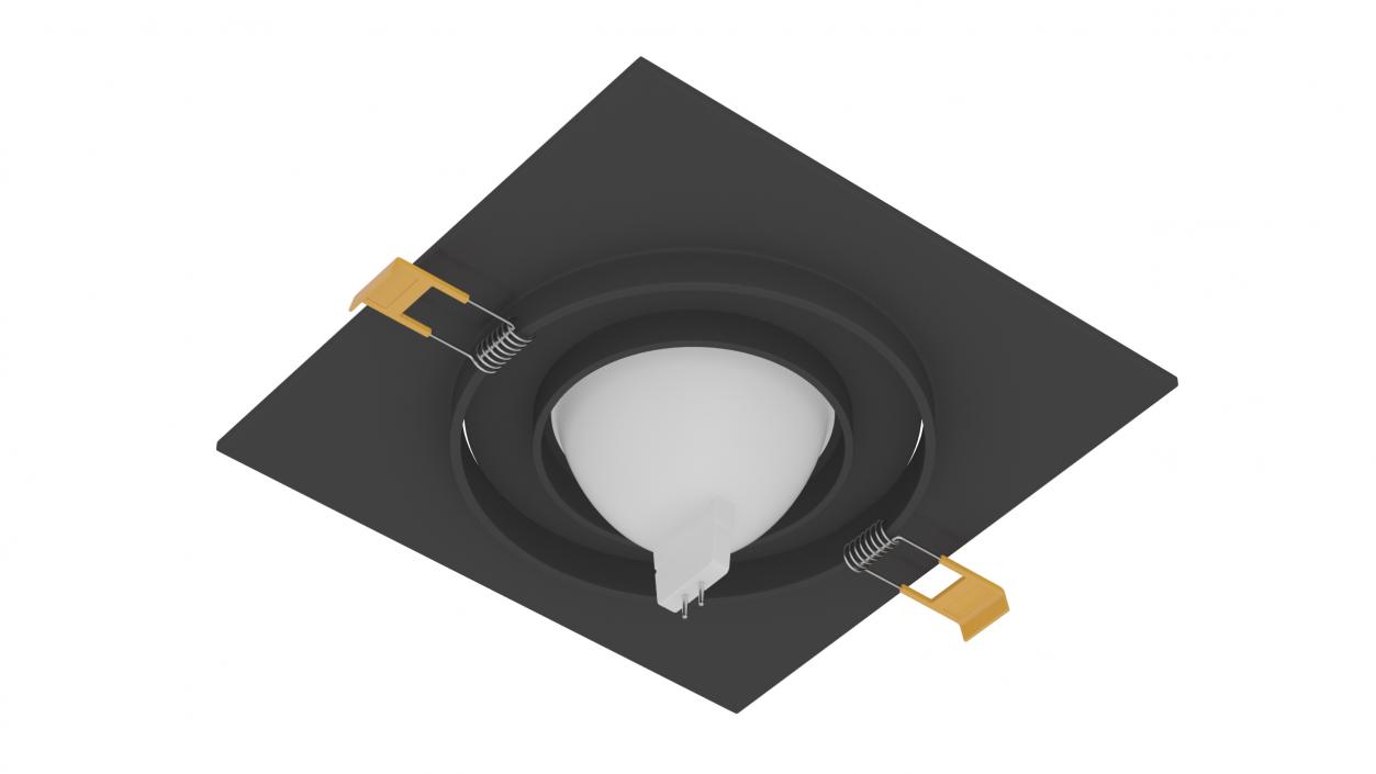 Square Modular Ceiling Light Black 3D model