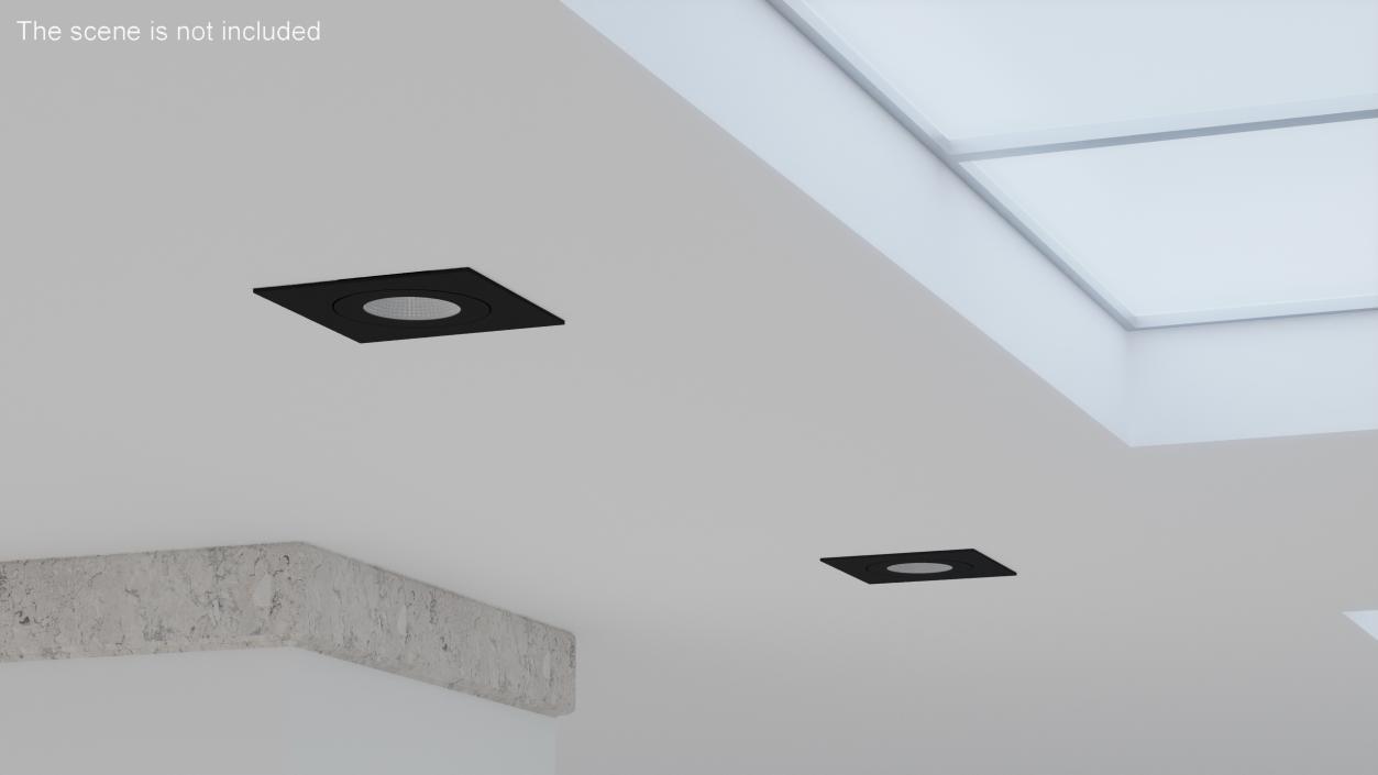 Square Modular Ceiling Light Black 3D model