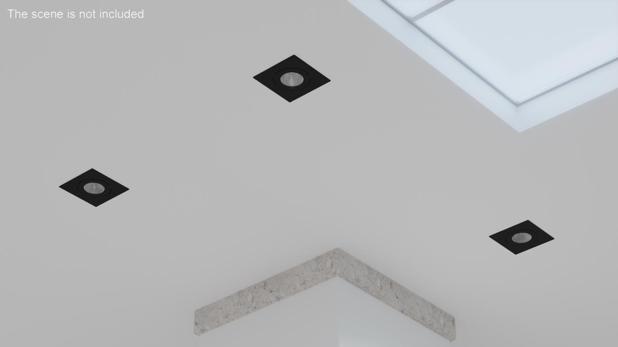 Square Modular Ceiling Light Black 3D model