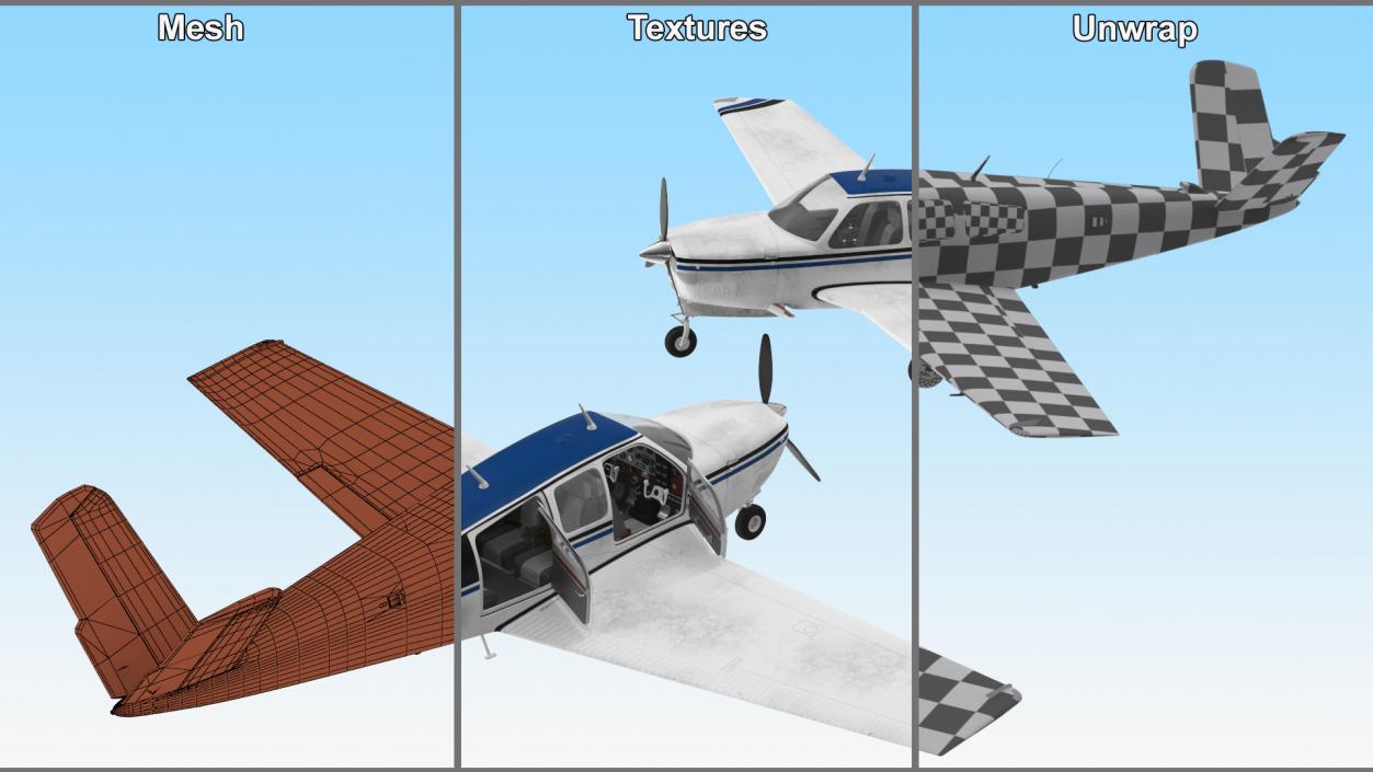 Light Aircraft Beechcraft Bonanza S35 3D