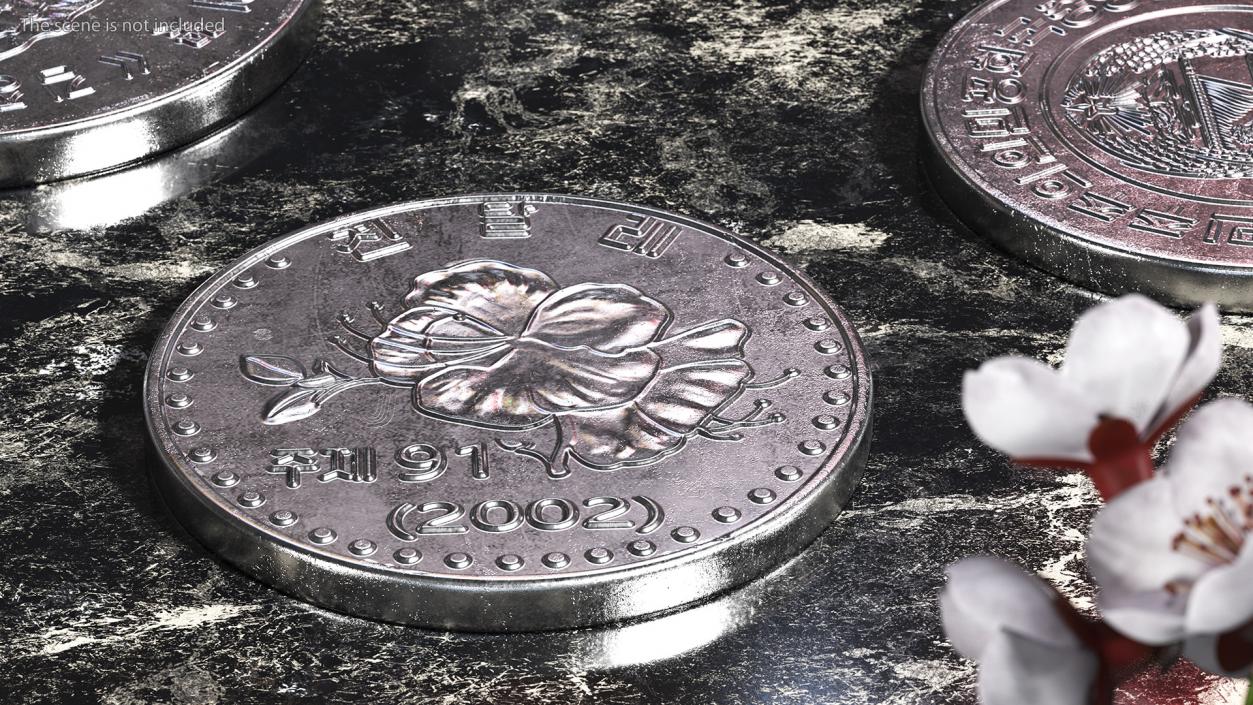 North Korea Chon Coin Collection 3 3D model