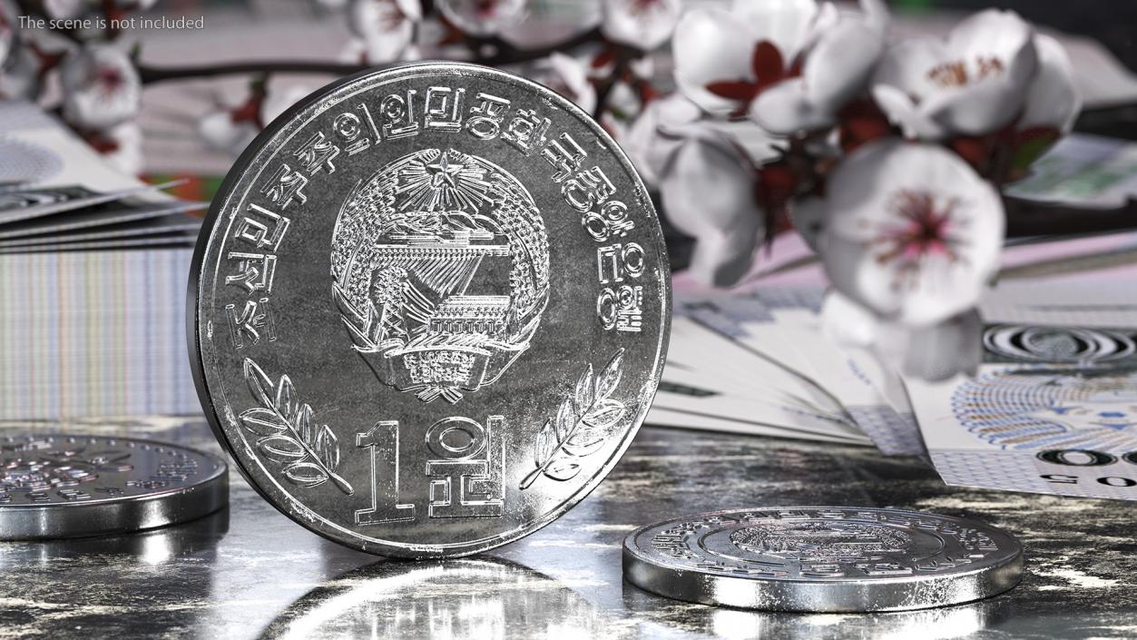 North Korea Chon Coin Collection 3 3D model