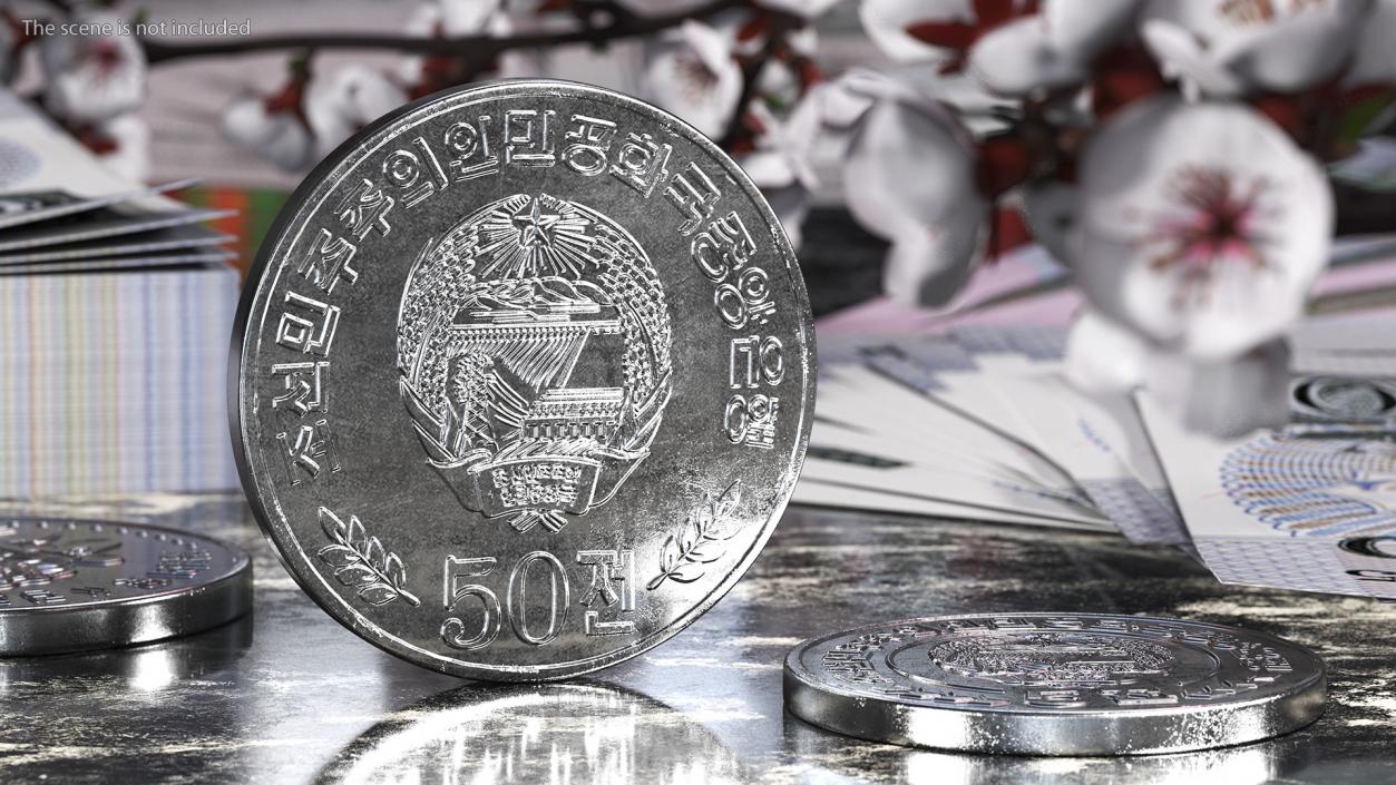 North Korea Chon Coin Collection 3 3D model