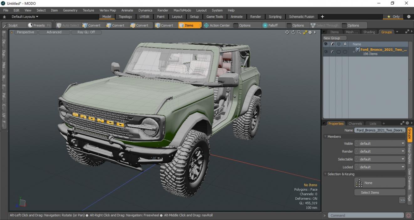 Ford Bronco 2021 Two Doors Removed 3D model