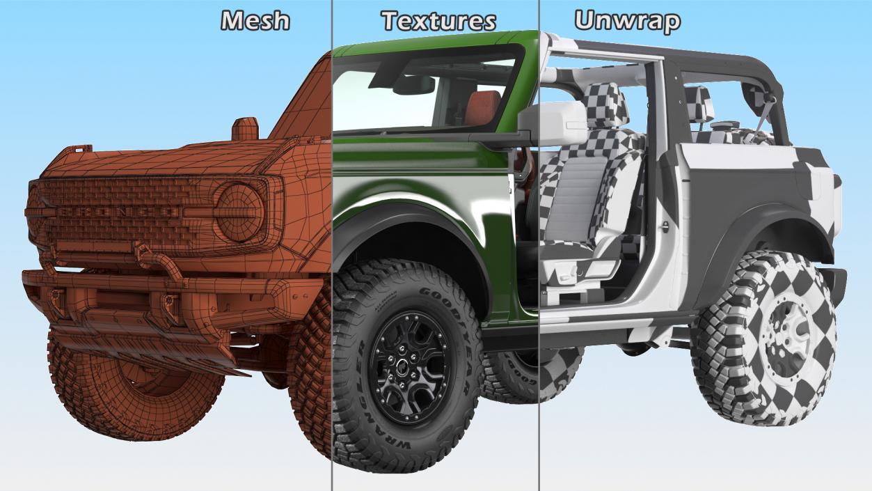 Ford Bronco 2021 Two Doors Removed 3D model