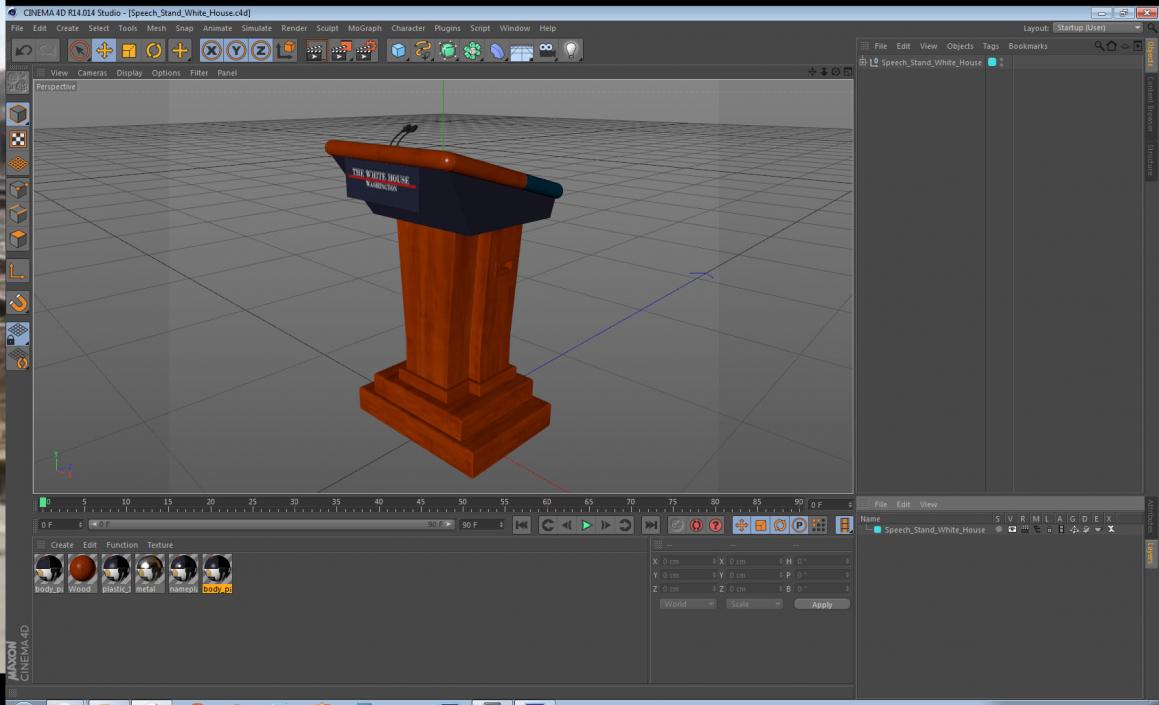 Speech Stand White House 3D model