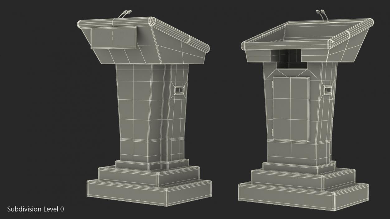 Speech Stand White House 3D model