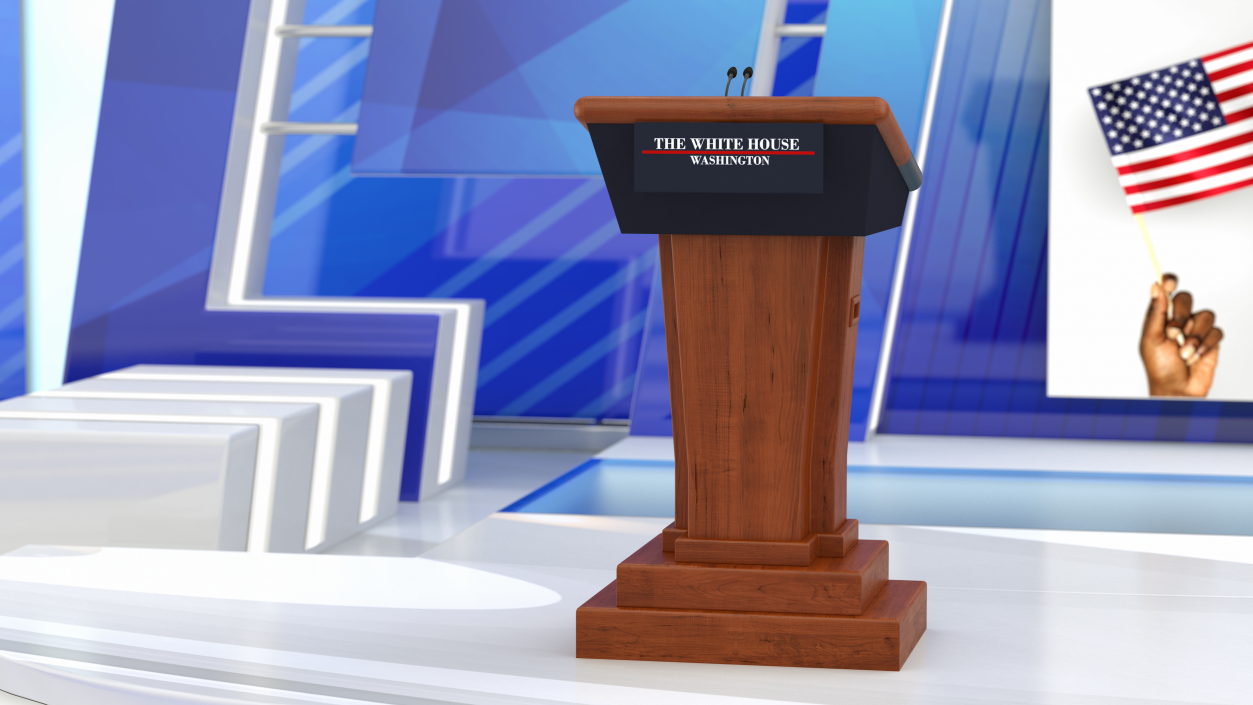 Speech Stand White House 3D model