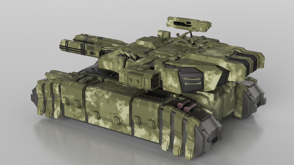 3D Sci Fi Heavy Tank Green model