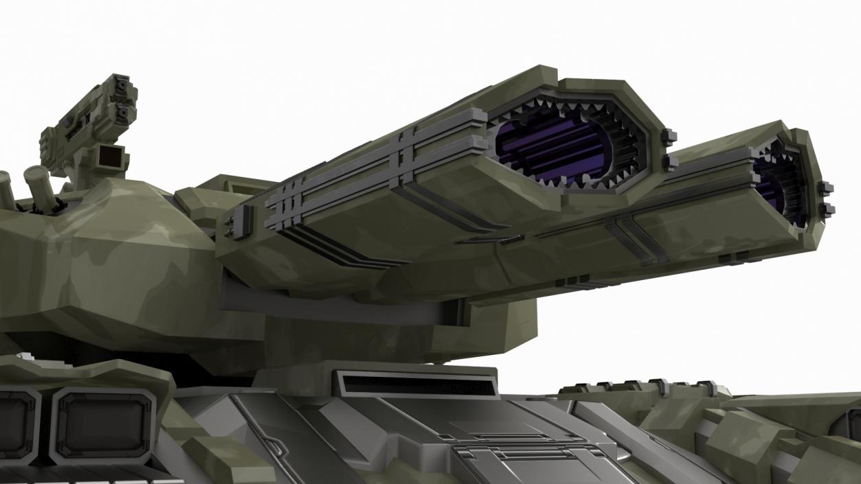 3D Sci Fi Heavy Tank Green model