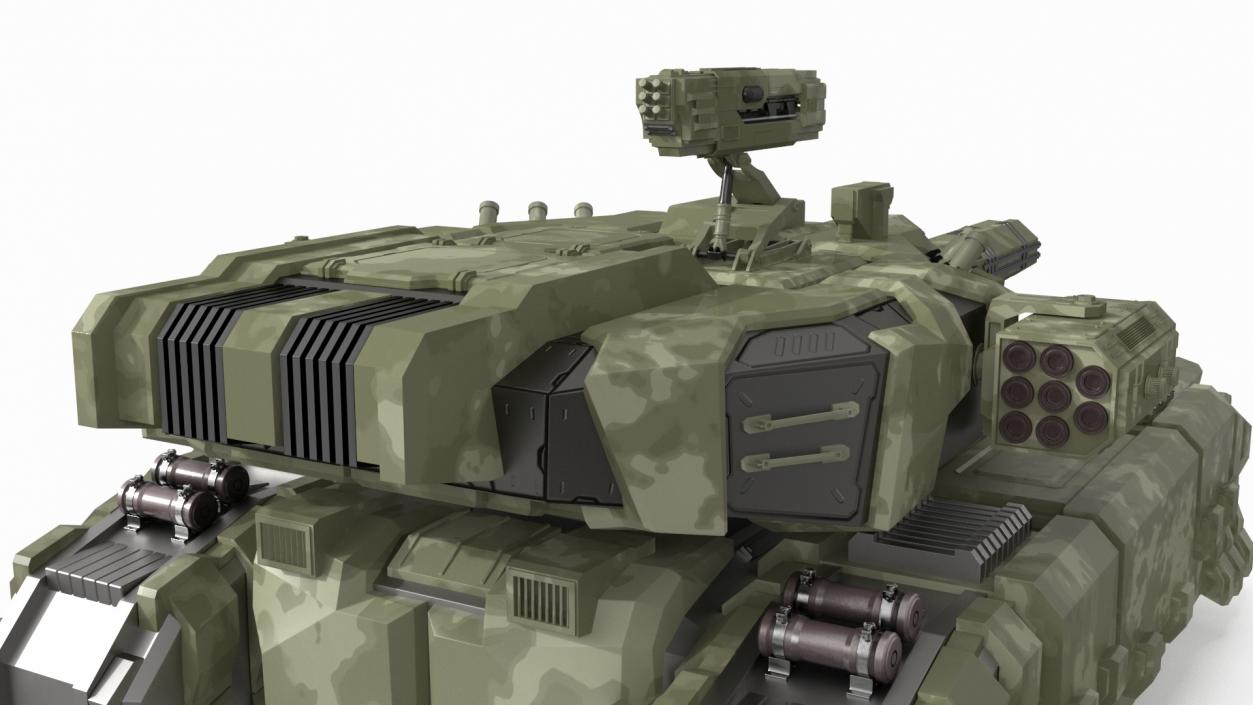 3D Sci Fi Heavy Tank Green model