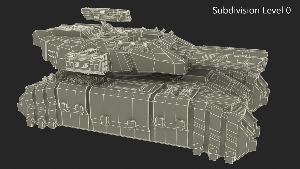 3D Sci Fi Heavy Tank Green model