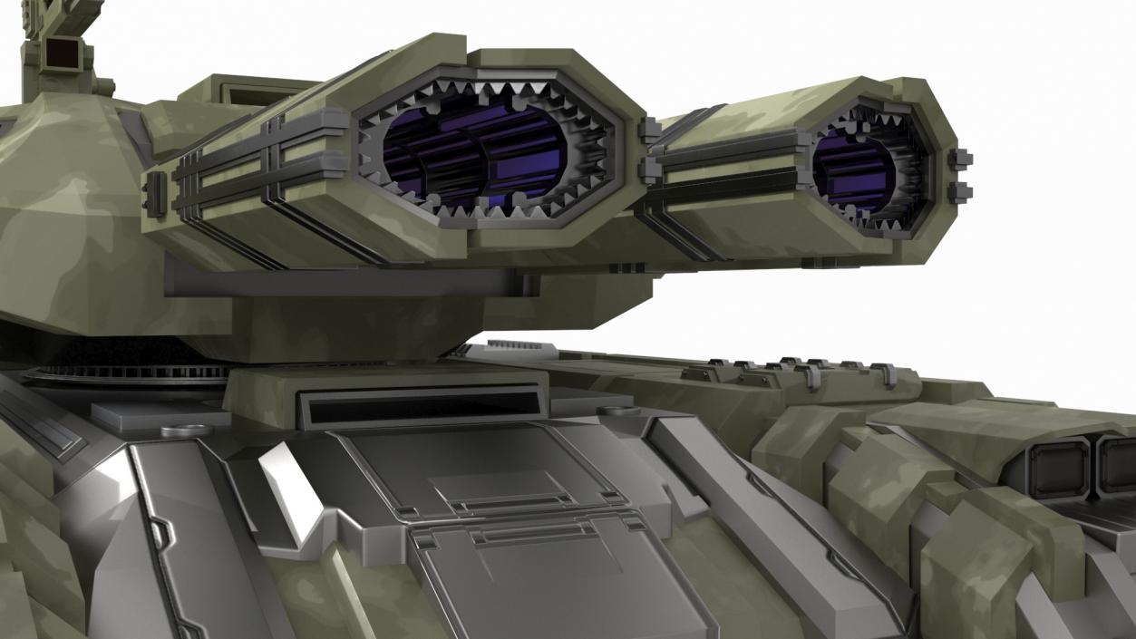 3D Sci Fi Heavy Tank Green model