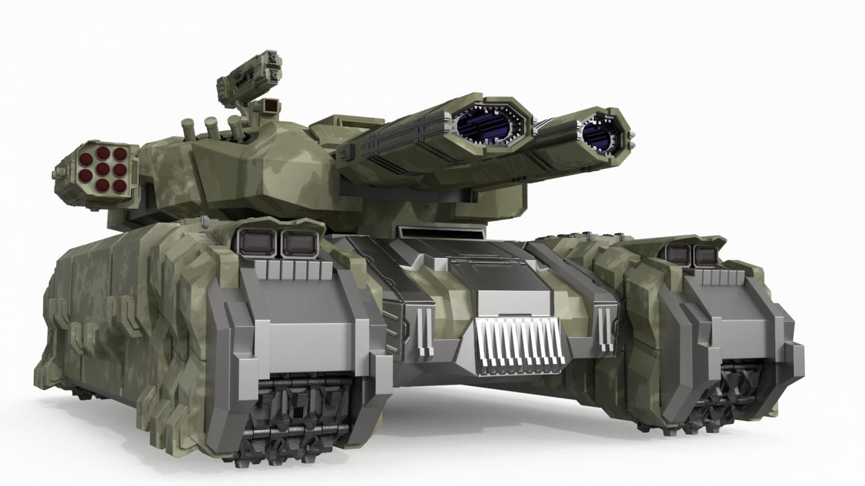 3D Sci Fi Heavy Tank Green model