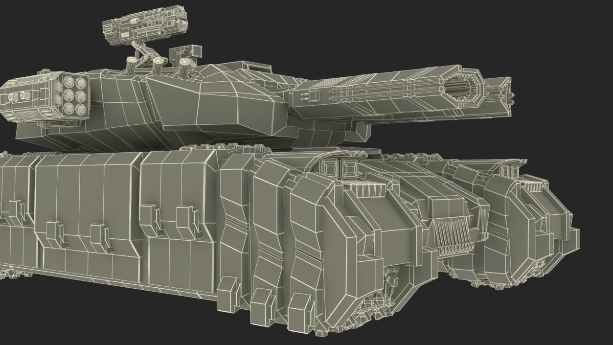 3D Sci Fi Heavy Tank Green model