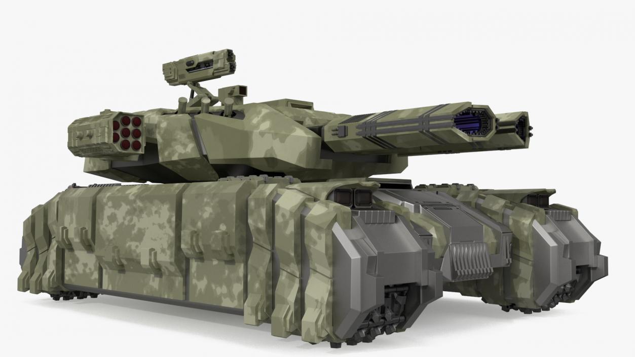 3D Sci Fi Heavy Tank Green model