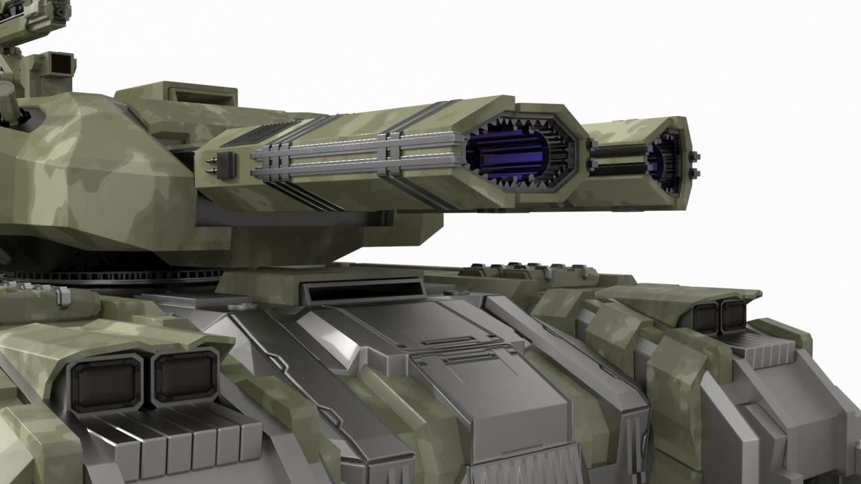 3D Sci Fi Heavy Tank Green model