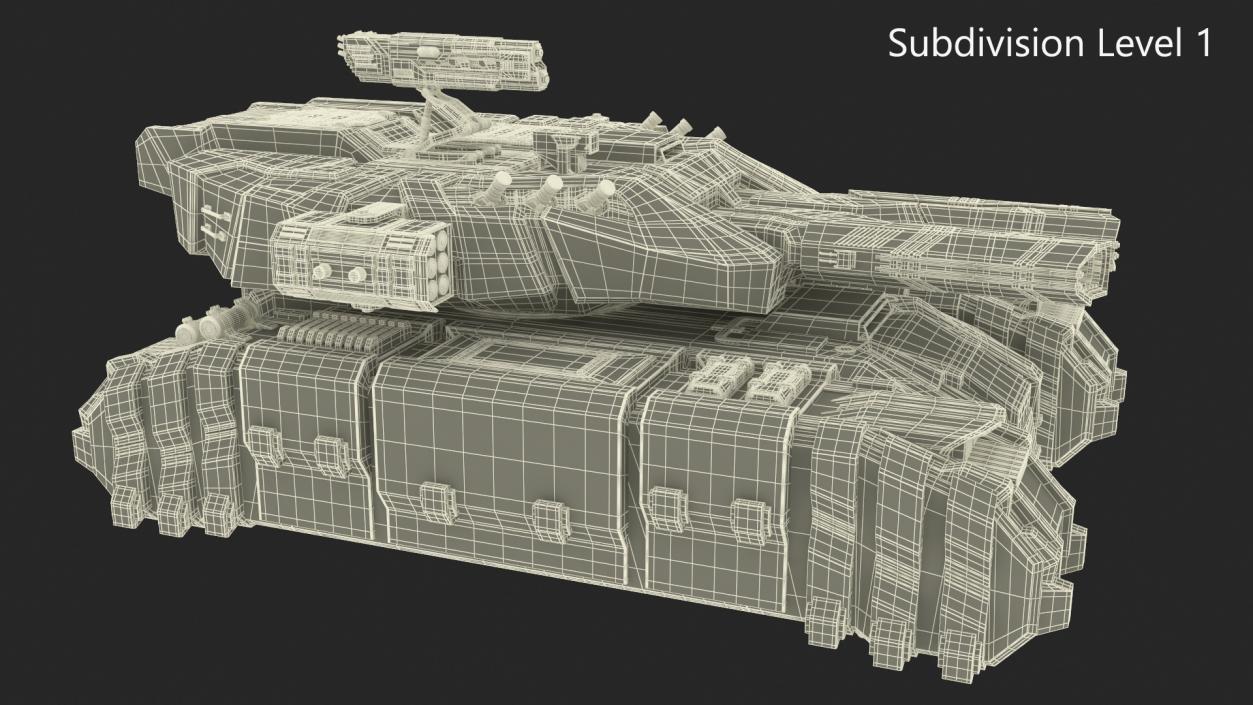 3D Sci Fi Heavy Tank Green model