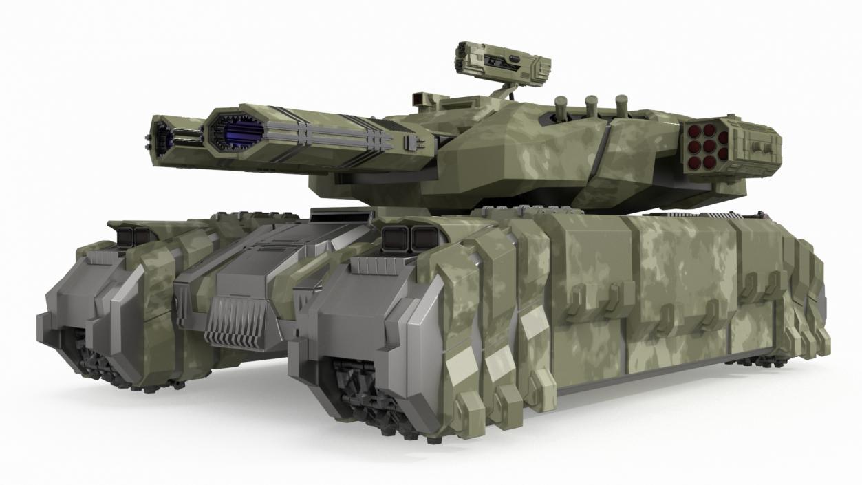 3D Sci Fi Heavy Tank Green model