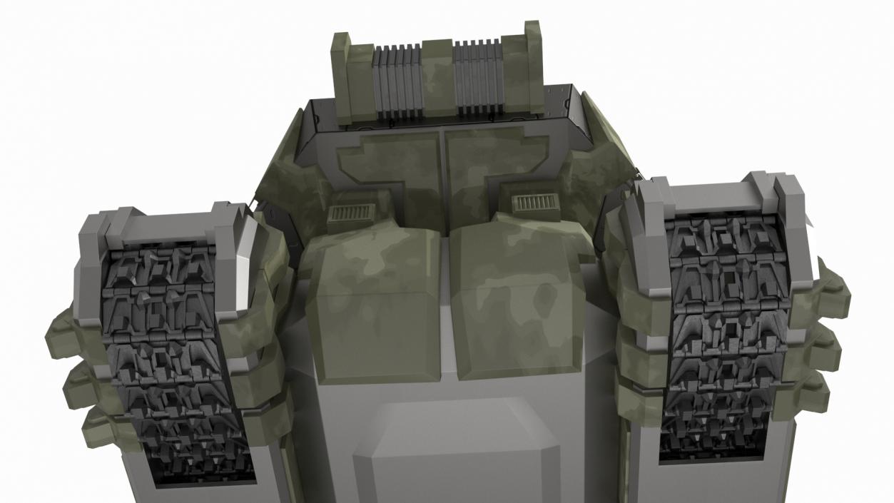 3D Sci Fi Heavy Tank Green model