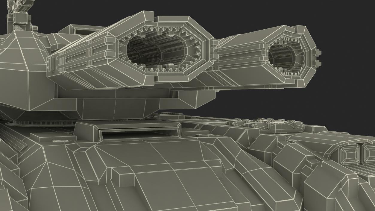 3D Sci Fi Heavy Tank Green model