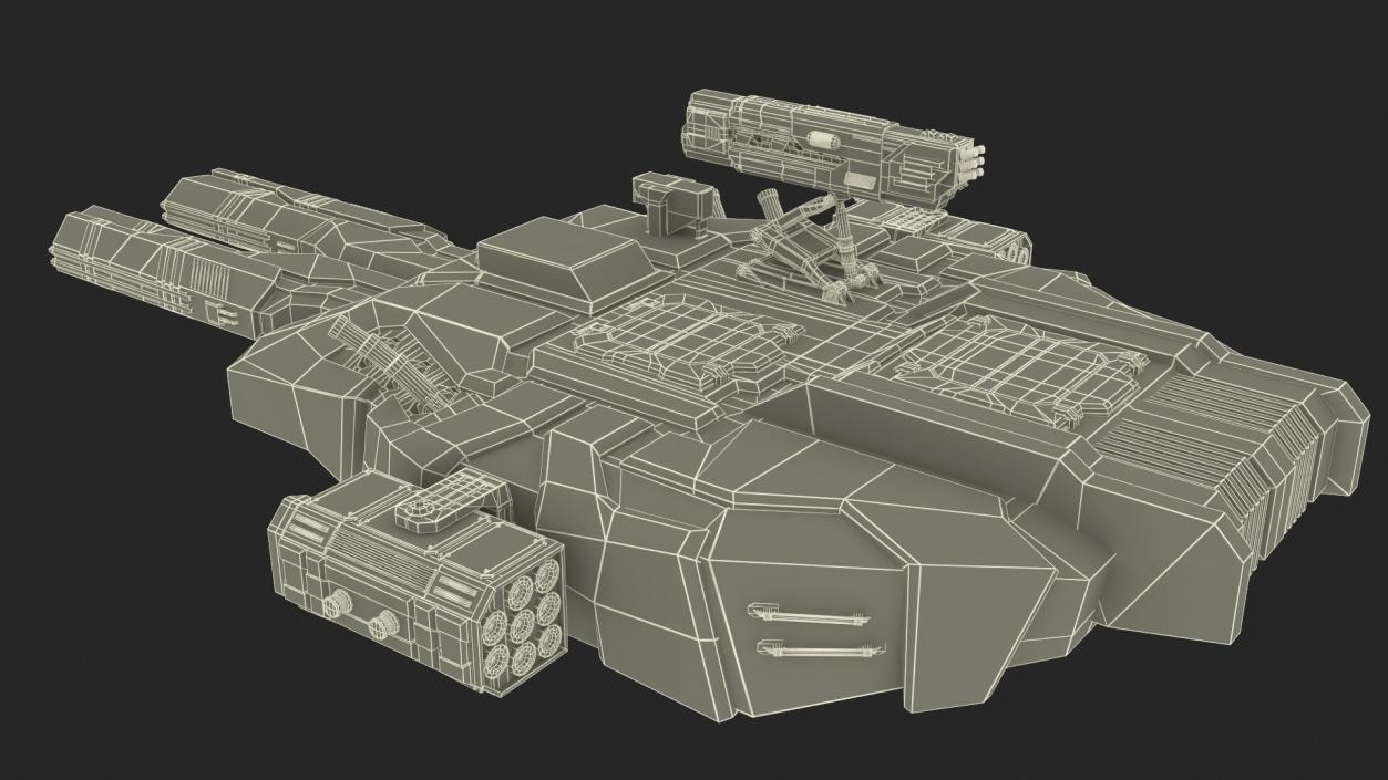 3D Sci Fi Heavy Tank Green model