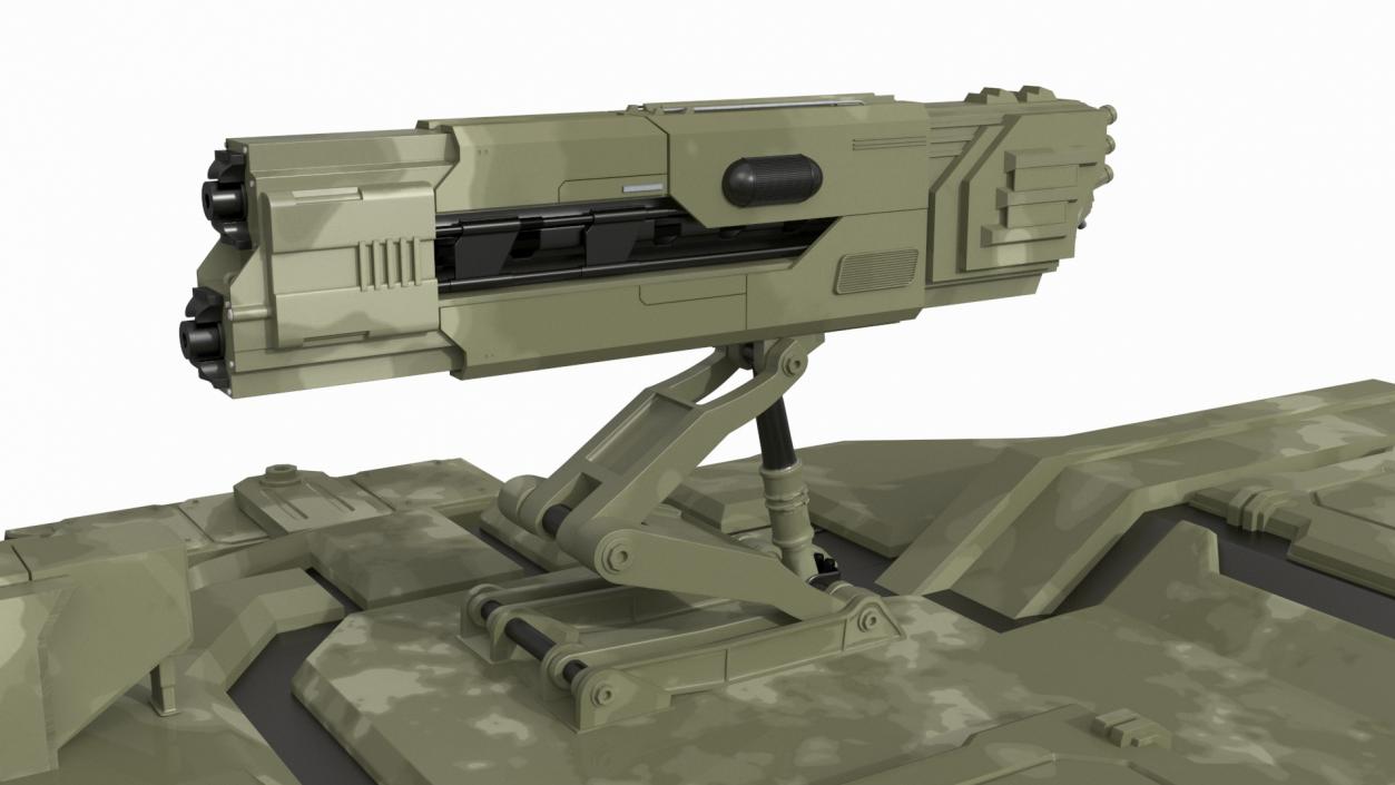 3D Sci Fi Heavy Tank Green model