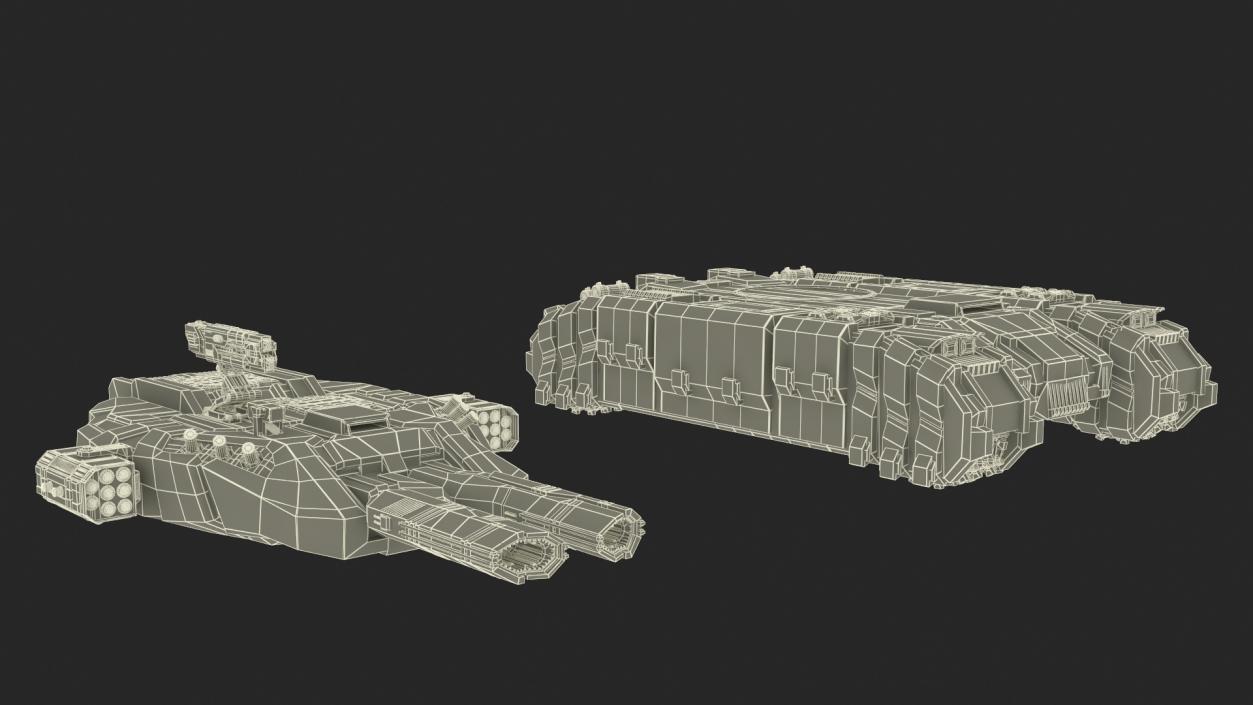 3D Sci Fi Heavy Tank Green model