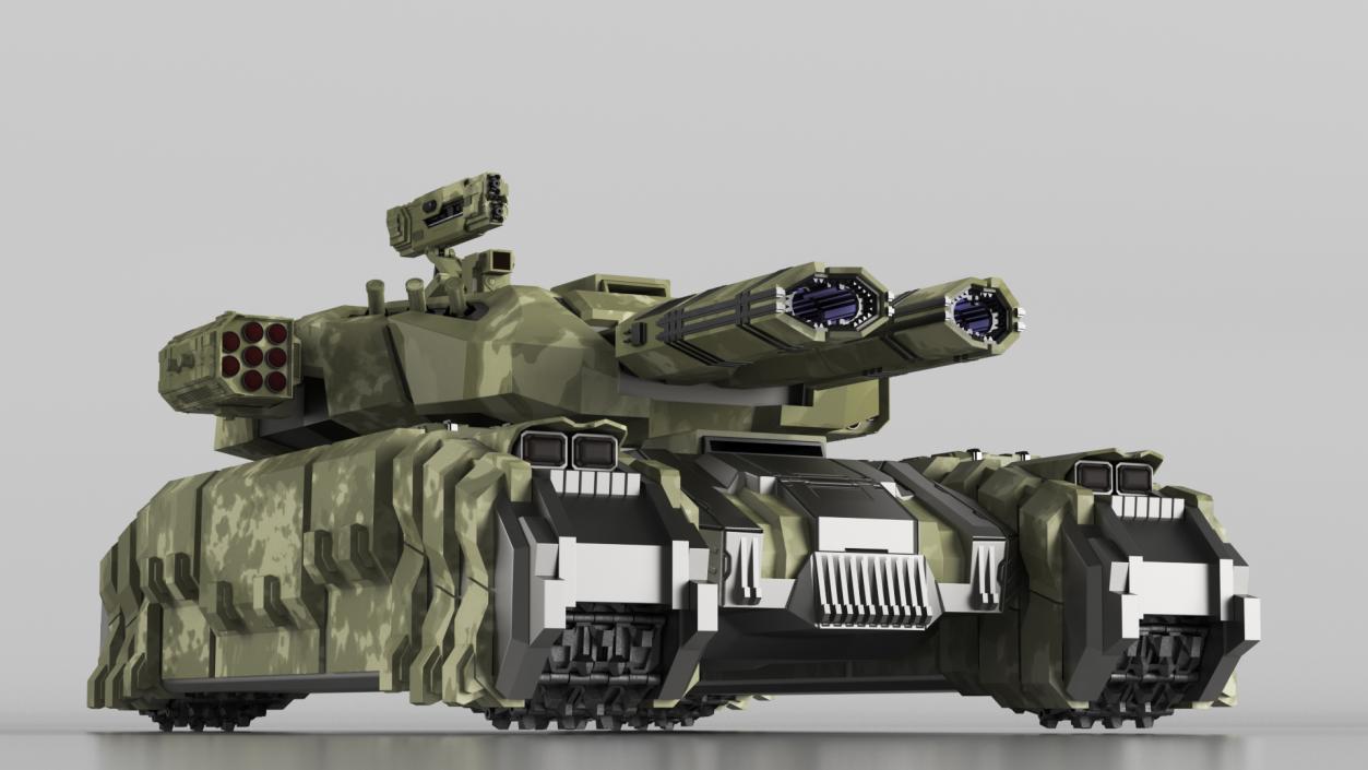 3D Sci Fi Heavy Tank Green model