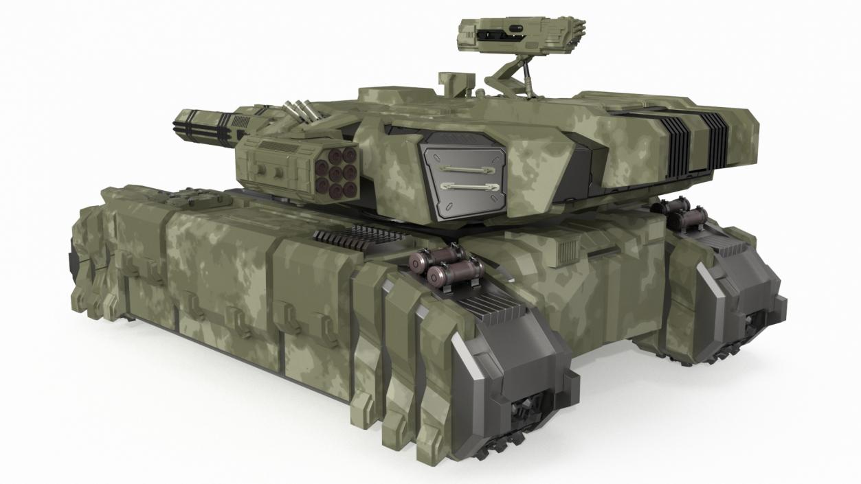 3D Sci Fi Heavy Tank Green model