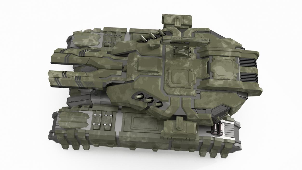 3D Sci Fi Heavy Tank Green model