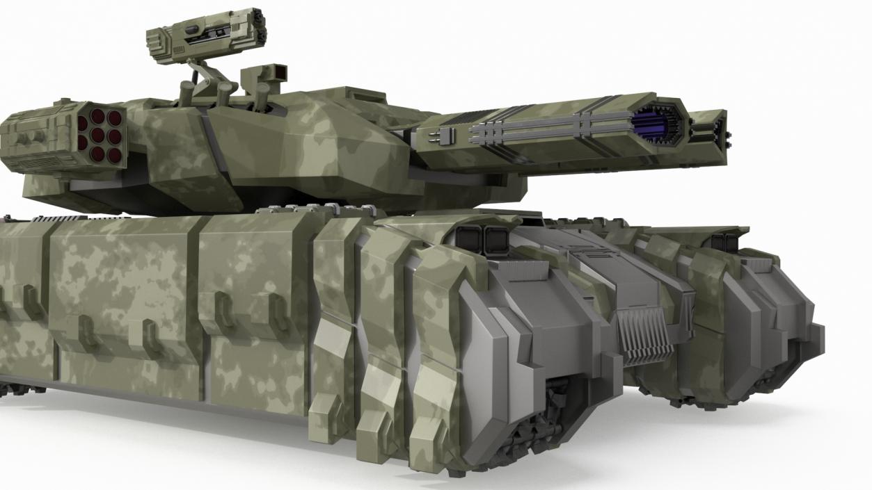 3D Sci Fi Heavy Tank Green model