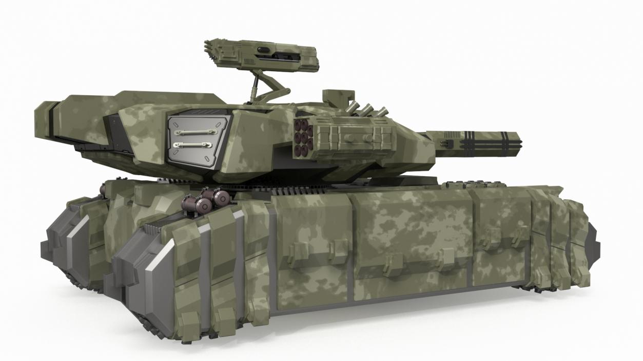 3D Sci Fi Heavy Tank Green model