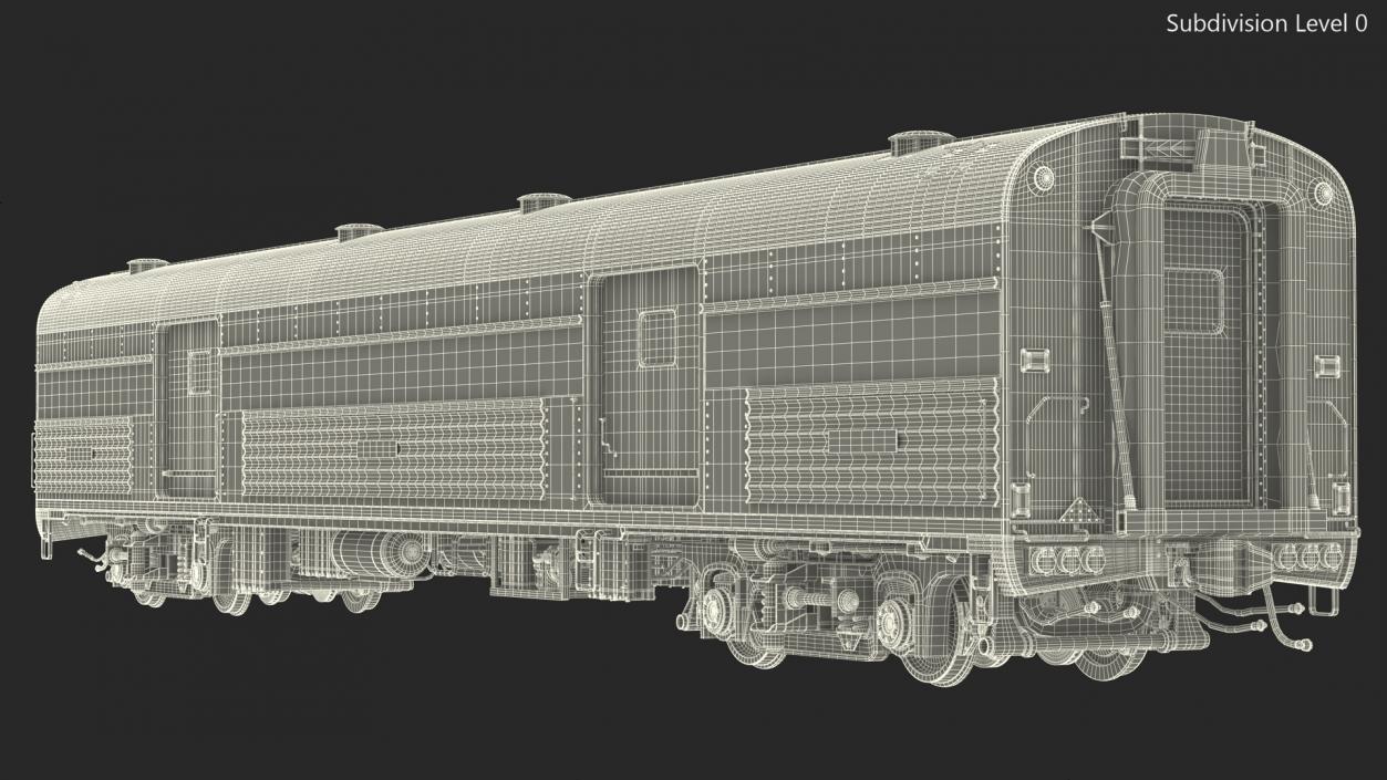 3D Baggage Car Amtrak model