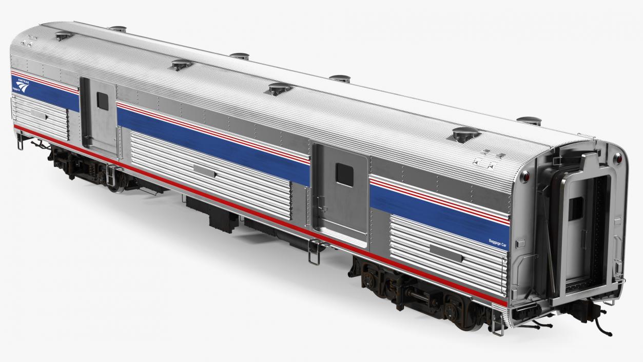 3D Baggage Car Amtrak model