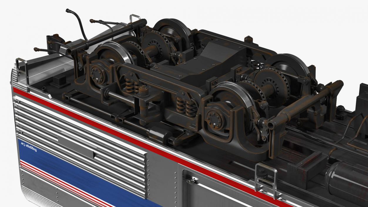 3D Baggage Car Amtrak model