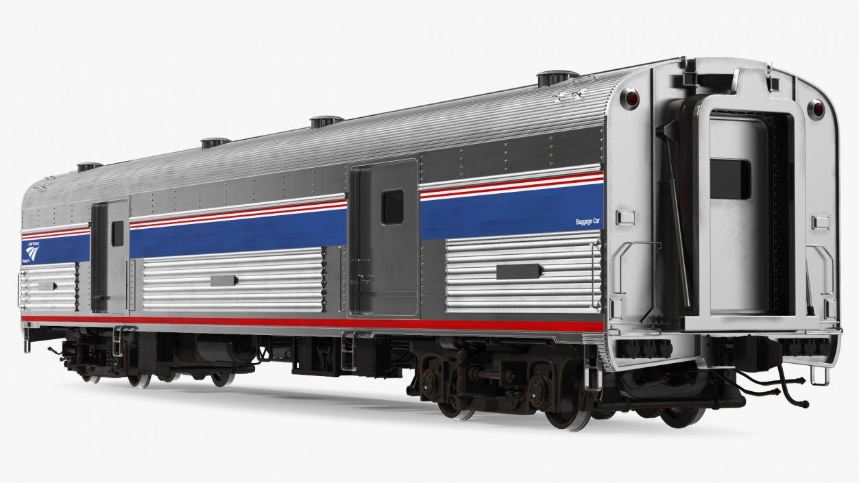 3D Baggage Car Amtrak model