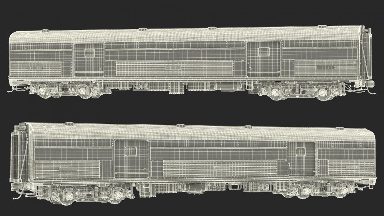 3D Baggage Car Amtrak model