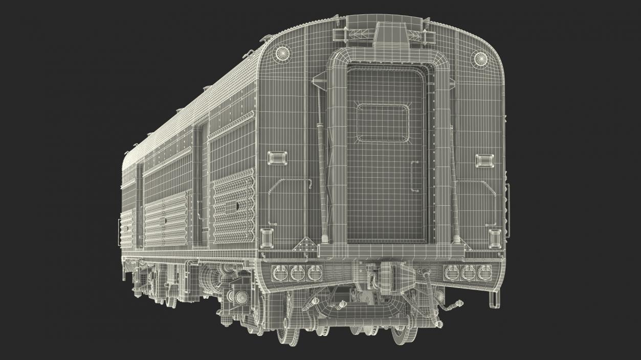 3D Baggage Car Amtrak model