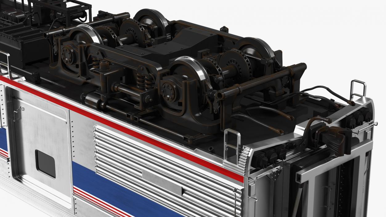 3D Baggage Car Amtrak model