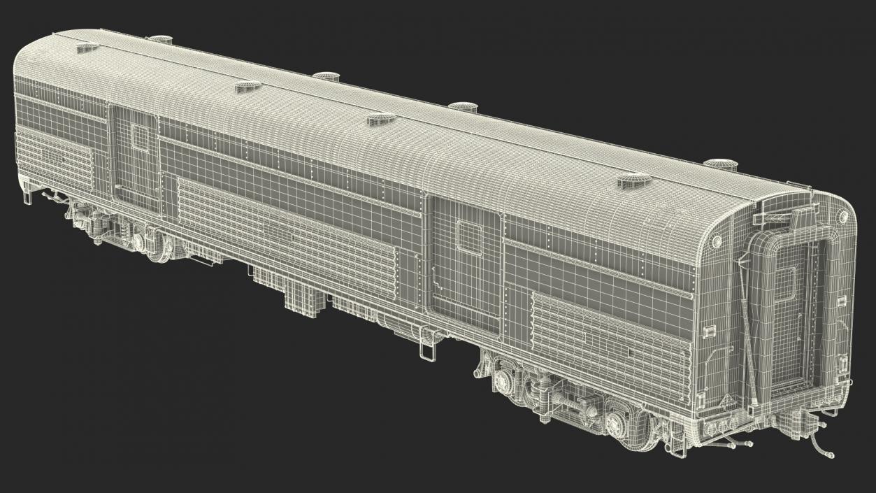 3D Baggage Car Amtrak model